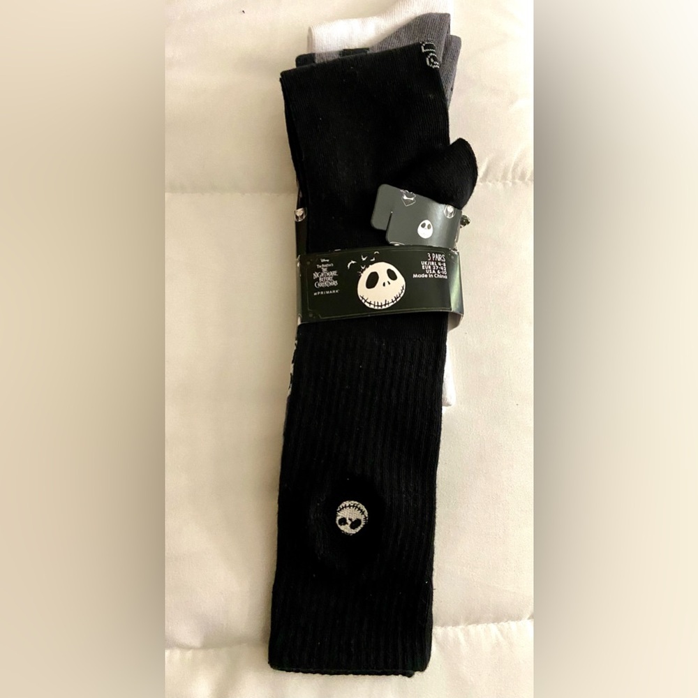Disney Nightmare Before Christmas Primark 3 Pairs Of Socks Adult Size 6-10 New